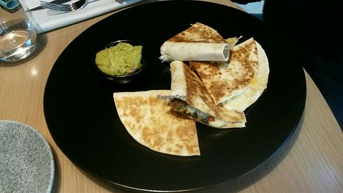 Cheese and veggie pancakes with guacamole at BLoved Veggie Corner in Madrid
