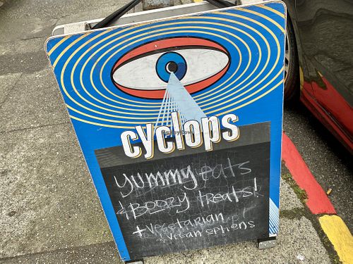 sign  at Cyclops in Seattle