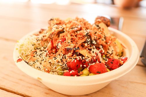 vegan bowl at Poke Food Station in Willemstad