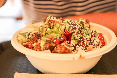 vegan bowl at Poke Food Station in Willemstad