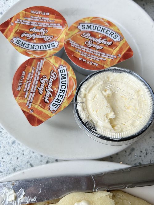 Serup and vegan margarine  at The Lindenhurst Diner in Lindenhurst