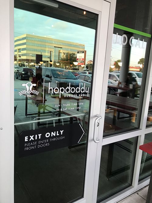 Outside at Hopdoddy Burger Bar in Webster