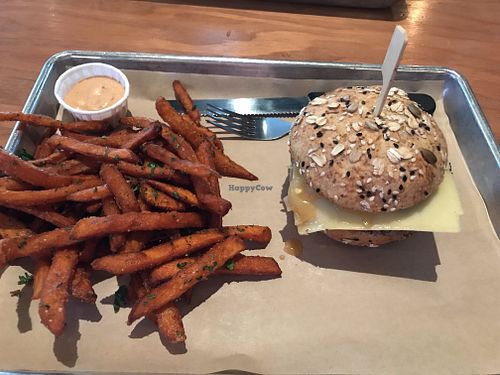 Impossible cheesesteak  at Hopdoddy Burger Bar in Webster