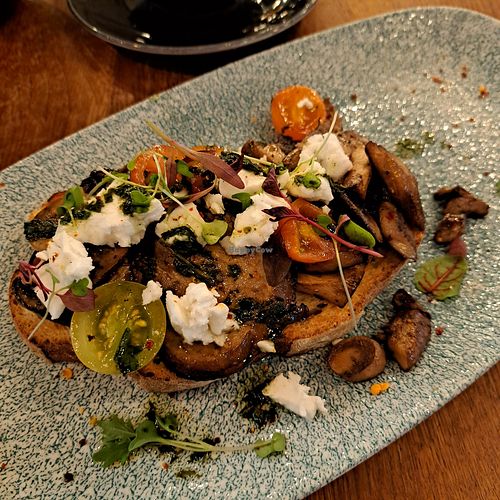 Mushrooms on toast with vegan feta at LGW - Sonoma - NT  in Horley
