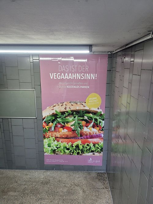 Advertising in the nearby parking garage at Hans im Glück. 1 hour parking for free. at Hans im Glück in Dortmund