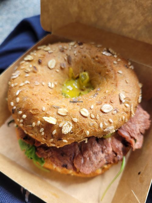 Vegan Planted Pastrami Bagel at Hans im Glück in Dortmund