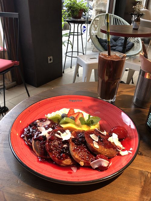 Fruit pancakes   at Eqvilibrivm Cafe in Barcelona