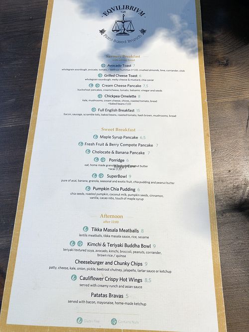 Menu   at Eqvilibrivm Cafe in Barcelona