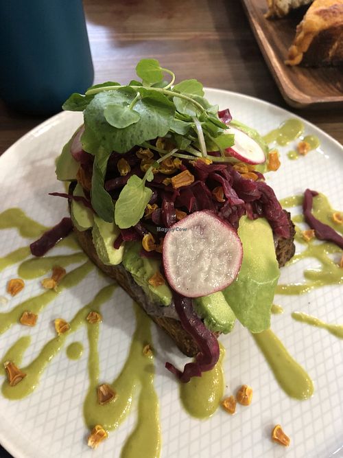 Venezuelan avocado toast at Eqvilibrivm Cafe in Barcelona