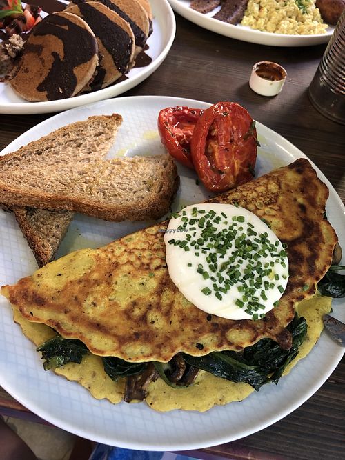 Chickpea omelette  at Eqvilibrivm Cafe in Barcelona