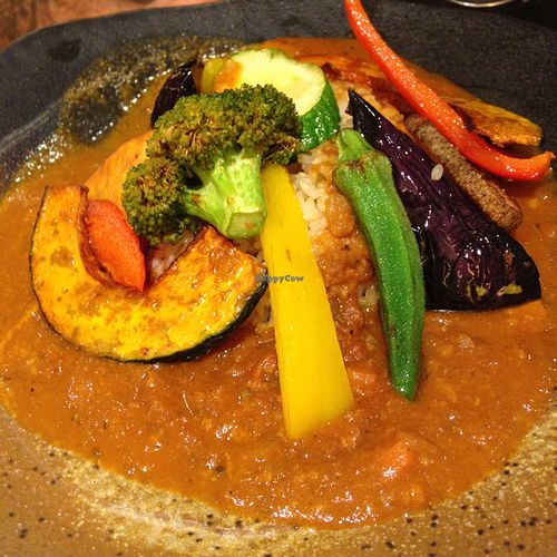 delicious vegie curry  at Mumokuteki Vegan Cafe in Kyoto