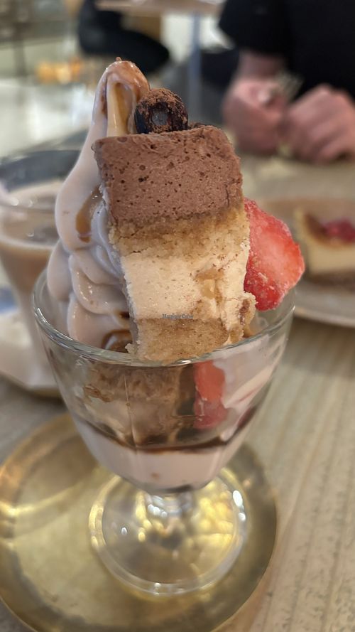 Tiramisu  - looks better than it tasted   at Mumokuteki Vegan Cafe in Kyoto