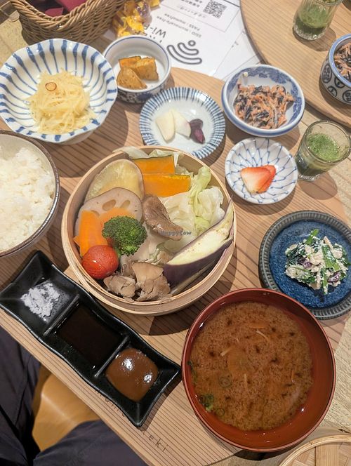 The most basic, steamed vegetables 2500¥ 🙄 at Mumokuteki Vegan Cafe in Kyoto