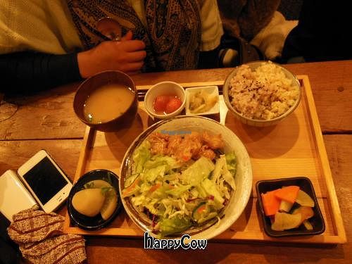 One of the cheaper dishes at Mumokuteki Vegan Cafe in Kyoto