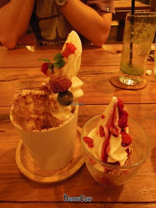 Tiramisu parfait and dessert that comes with the sets - DELICIOUS!  at Mumokuteki Vegan Cafe in Kyoto