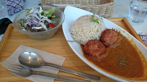Katsu curry. Yum! at Mumokuteki Vegan Cafe in Kyoto