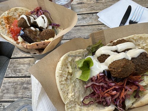 Vegan falafel sandwich.  at Green Lab - Comédie in Montpellier