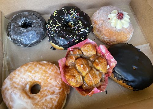 Mixed half dozen   at Lovebirds Donuts in Kittery