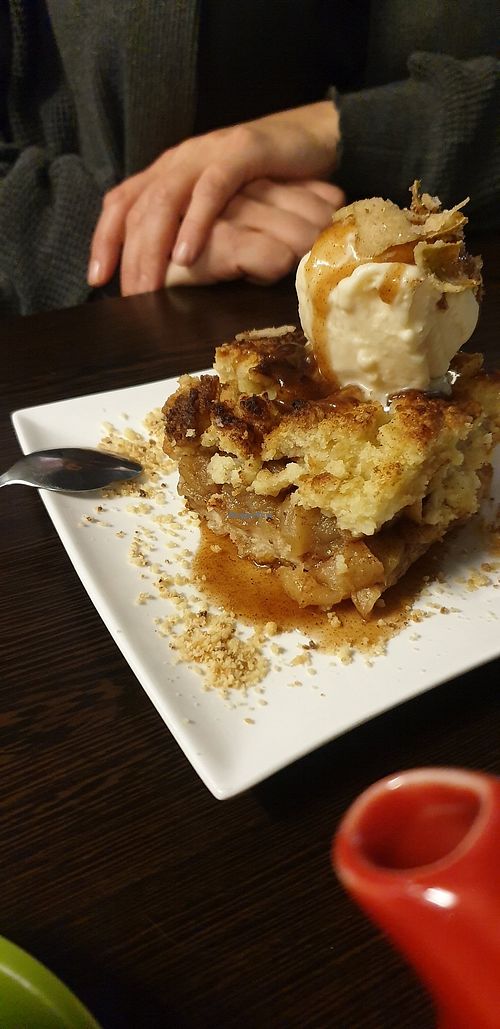 Apple crumble with ice cream at Euro Kitchen in Fitzroy