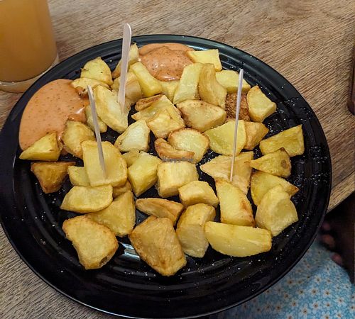 Patatas bravas at Cerveseria Glops in Vilassar De Mar