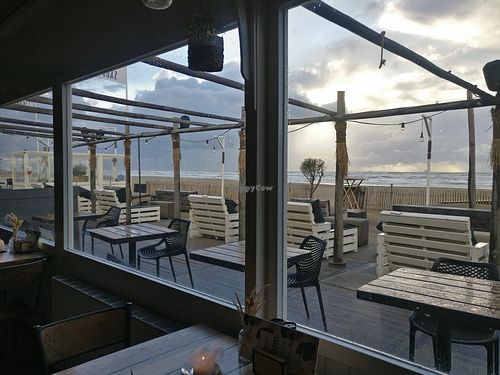Terrace at Strandpaviljoen SandCbar in Katwijk Aan Zee