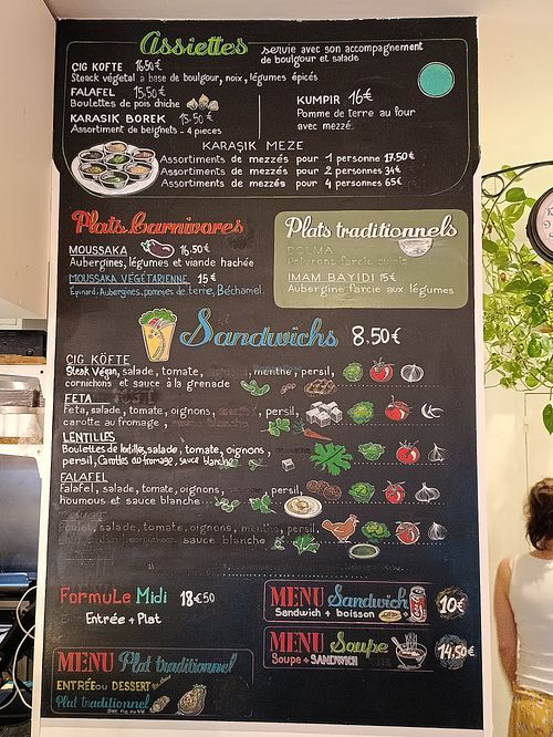 Menu at Chez Funda in Paris