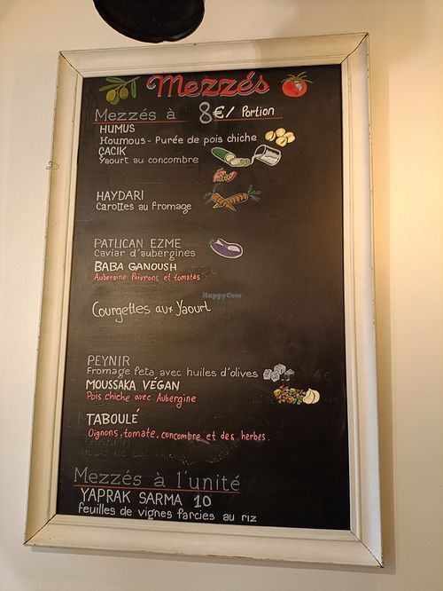 Menu at Chez Funda in Paris