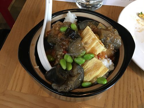 Aubergine veggie rice at Ping Pong Dim Sum in London