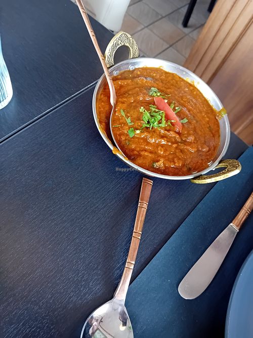 Aubergine curry (vegan) at Sunand in Noordwijk
