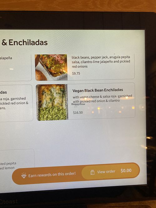 Digital Menu Some Items Listed as Vegan  at Chaia - Chinatown in Washington