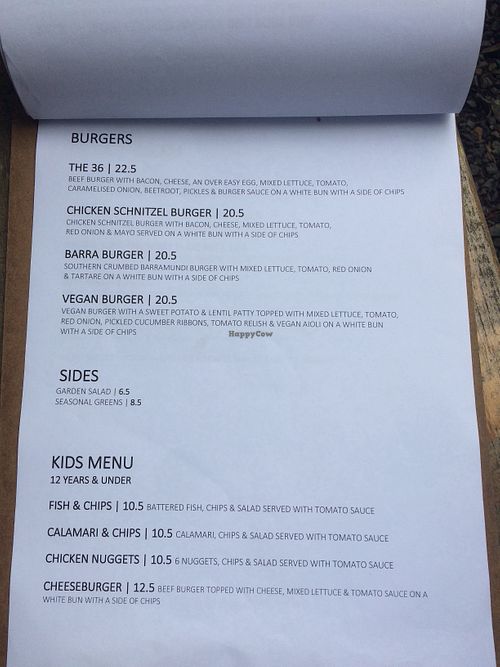 Vegan burger  at Symphony 36 in Warburton