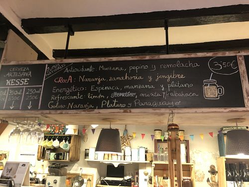 Juice menu  at CReeA in Tarragona