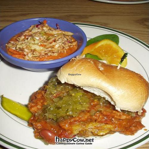 Chili Cheeseburger and Coleslaw at Eden Vegan Cafe in Scranton