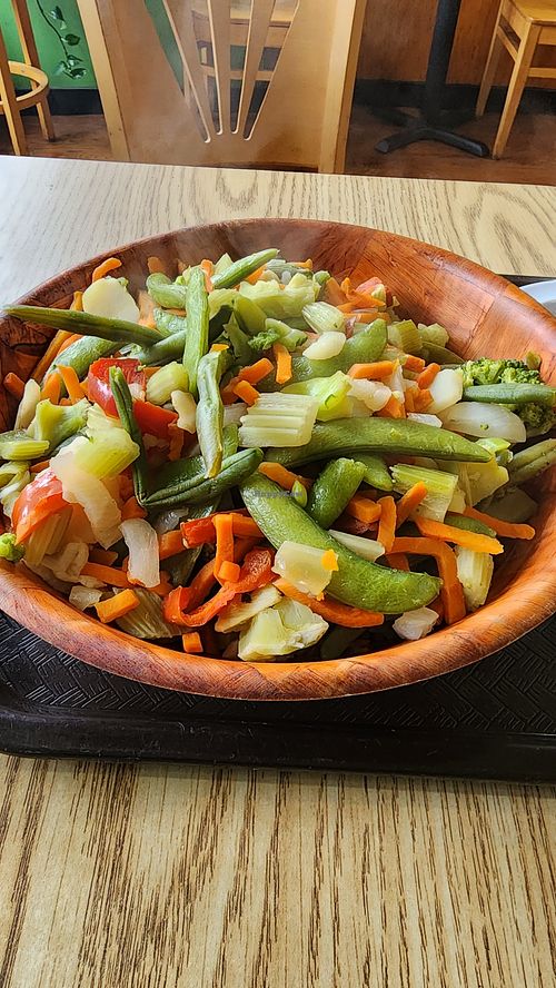 Veggies and rice at Eden Vegan Cafe in Scranton