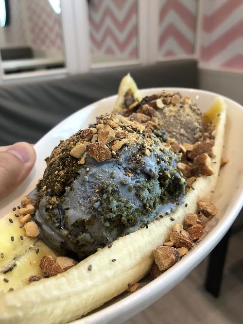 Blue planet and chocolate chip at Kind Kones - Forum in Central Singapore