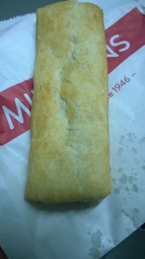 Vegan sausage roll at Milligans in Newcastle Upon Tyne