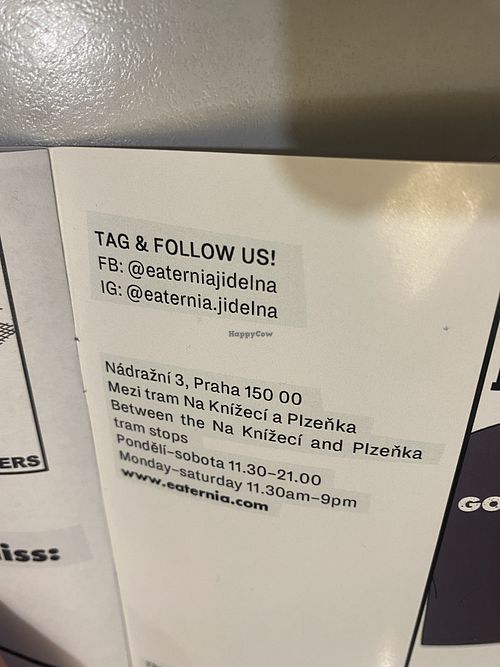 From their menu  at Eaternia in Prague