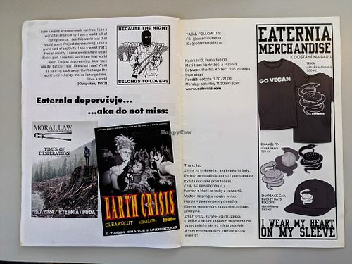 Page of Menu and Zine at Eaternia at Eaternia in Prague