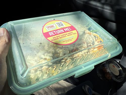 New returnable option. Yeah there’s a fee but I like the idea.   at Lunchette in Petaluma