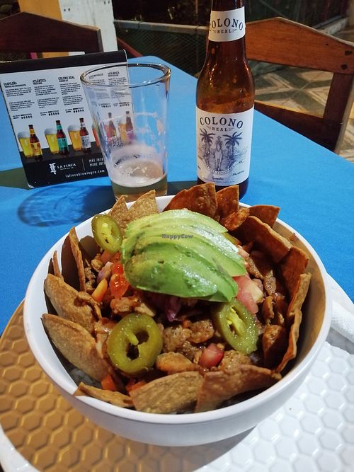 Vegetarisches Chrifrijo at Tutti's in Tortuguero