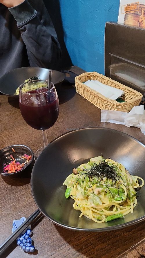 Spaghetti aux algues at Vege&bar Shinbar in Toyama