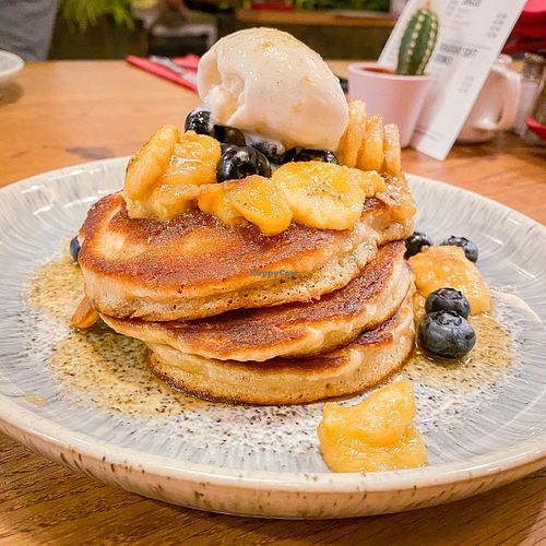 vegan banoffee pancakes at Alabama's All American Eatery in Manchester