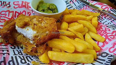 Vegan fish and chips at Station Promenade in Morecambe