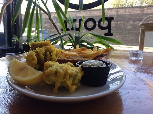 Tofish and chips at Pour in Sheffield