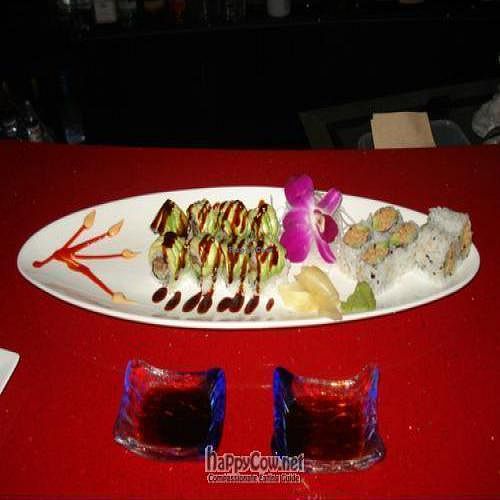 Dragon roll & Spicy Salmon roll. at Soy and Sake Village in New York City