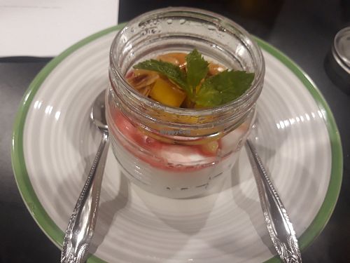 Coconut vegan dessert at Hummus Chiang Mai in Chiang Mai