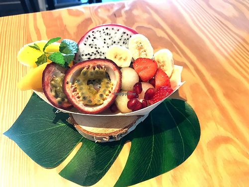 Breakfast fruit bowl at Bangkok Cafe in Antibes