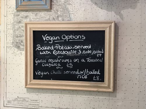 Vegan menu, April 2019 at Cafe Ca'Dora in Tarbert