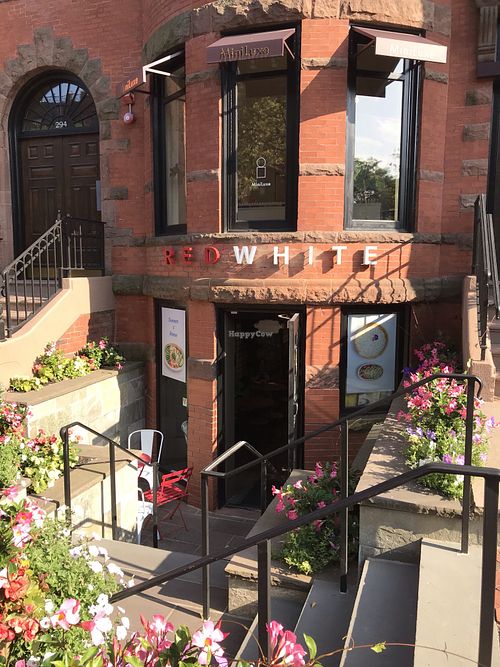 Outside of restaurant, it is the lower level.  at REDWHITE BONELESS RAMEN - Boston in Boston