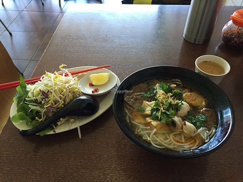 Spicy Huế Soup with all the accoutrements  at Vegan 365 in Coburg